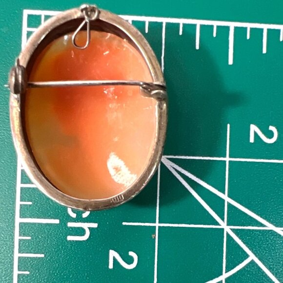 Ruolds Creations Shell Cameo Brooch Pin Pendant 12K Gold Filled Vintage Jewelry - Picture 8 of 10
